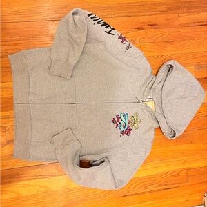 Gray Kids Hoodie with Graphic Design